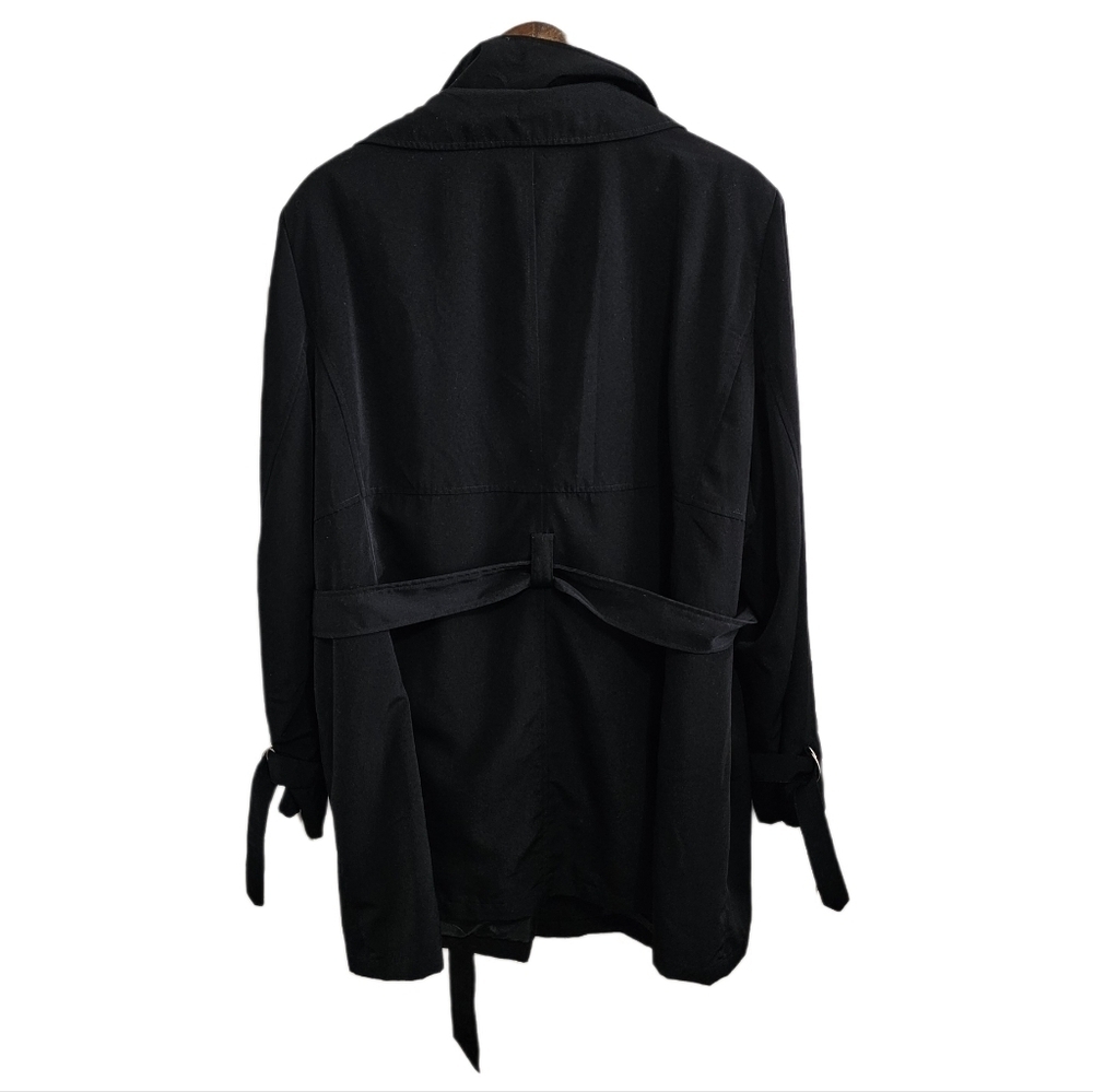 Fleet Street black belted lined raincoat size 2X - Picture 8 of 10